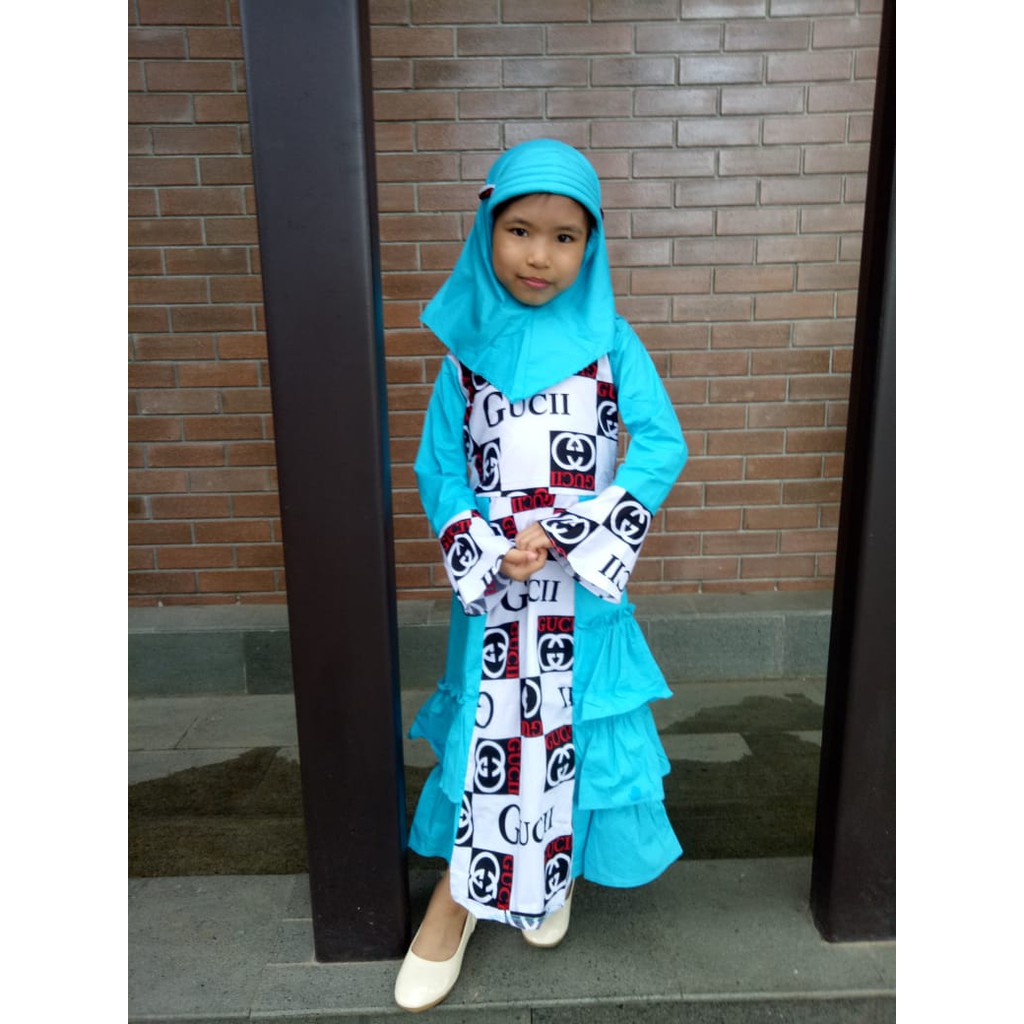 gamis cantik / gamis anak / gamis anak cewek / gamis fashion / gamis anak muslim/utk usia 5-12 tahun