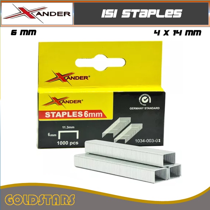 Isi Staples Tembak 6 mm Xander Untuk uk. 4x14 mm