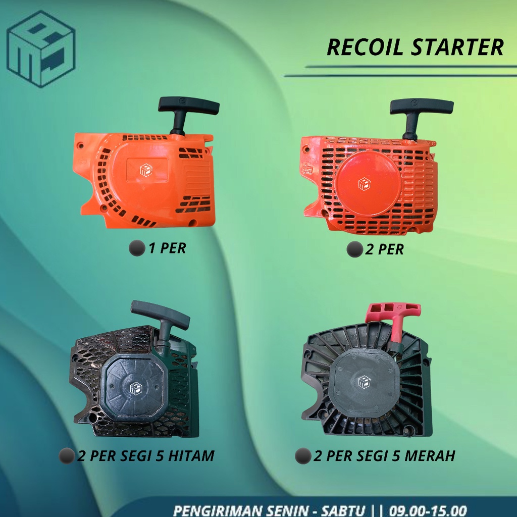 Recoil Starter Double Per Tarikan Stater Engkol 2 Per Mesin Chainsaw Kecil Senso 5200/5800