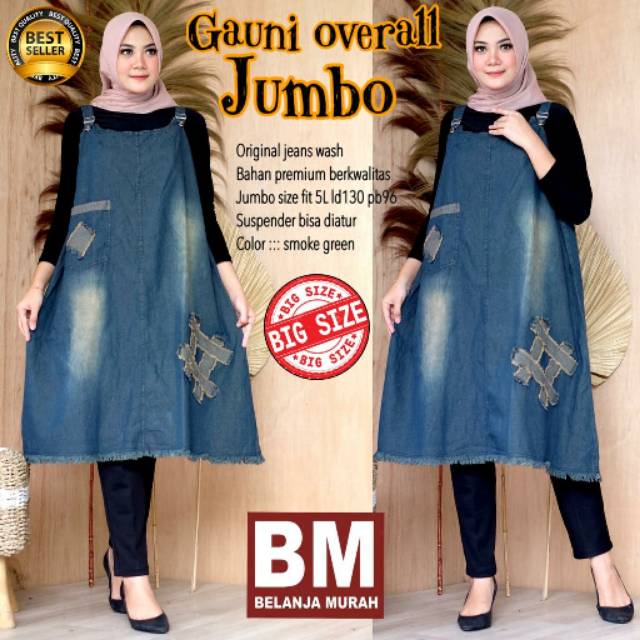 gauni overall jumbo besar big size kak LD 130 cm