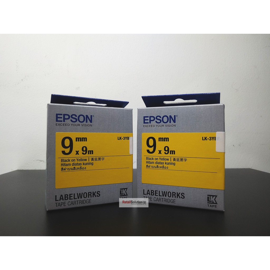 Epson LabelWorks Tape Cartridge LK-3YBP - 9mm x 9m Black on Yellow