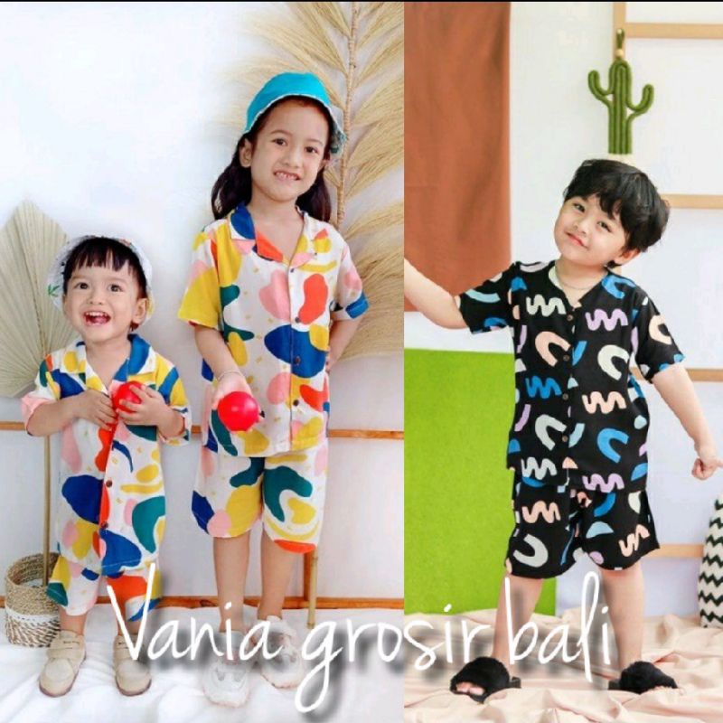 SIZE EXTRA BESAR | Oneset Anak Unisex Setcel Rayon Anak Piyama Baju Tidur