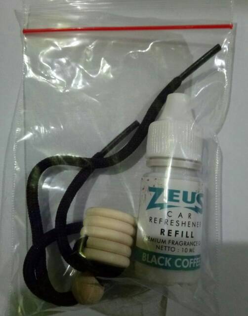 Zeus Refill 10 mili + tutup kayu Parfum mobil Cair Zeus Aroma Kopi / buah