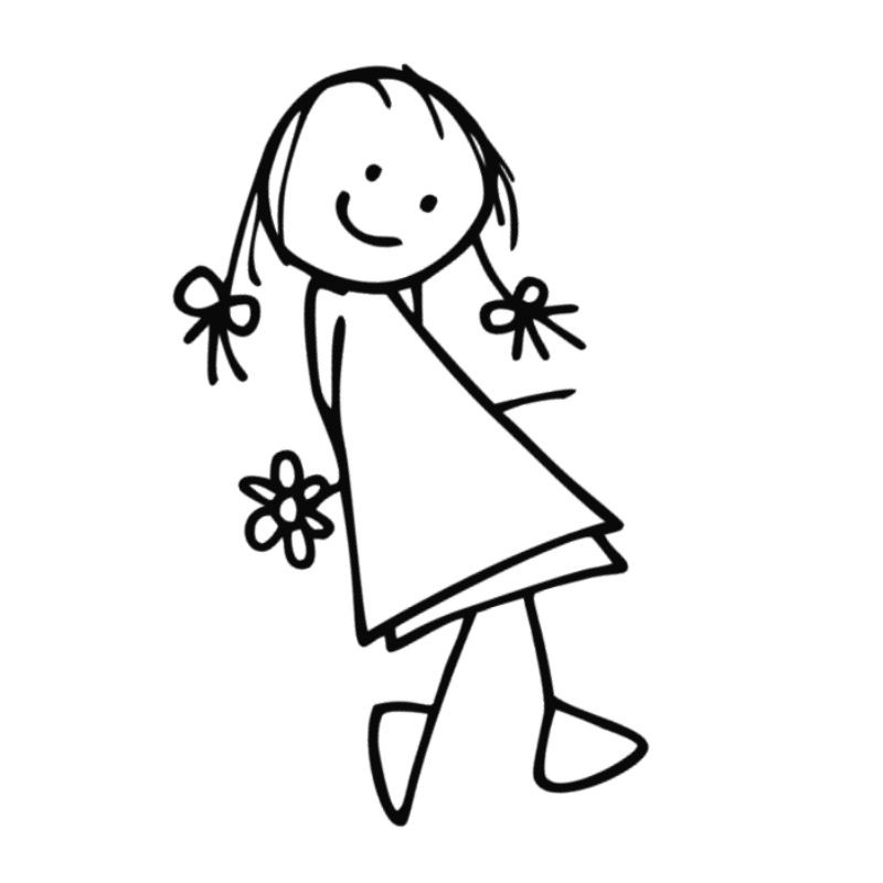 Girl Cartoon Sticker CUTTING