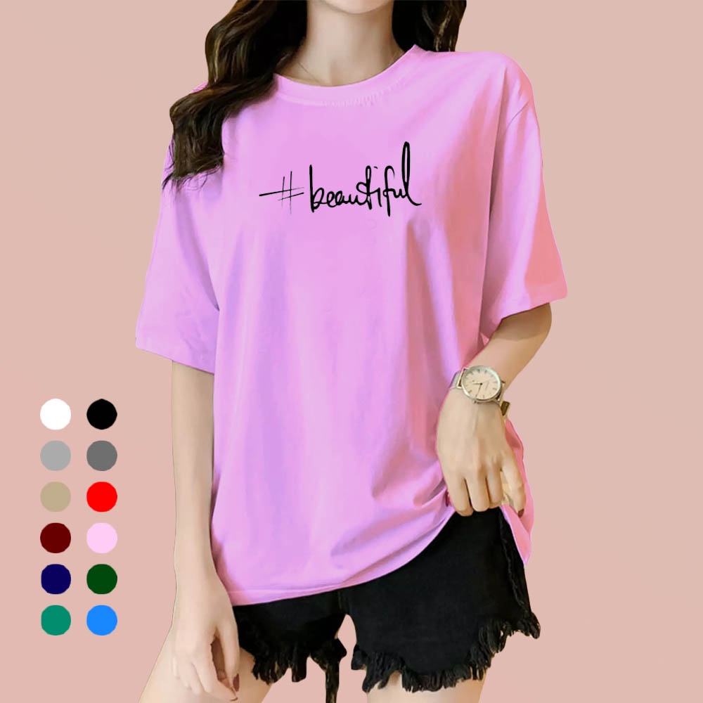 Kaos Wanita Beautiful / Kaos Soft Katun / Atasan Wanita - Pria (Unisex)