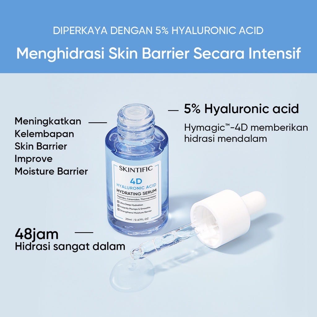 SKINTIFIC FACE SERUM ACNE BRIGHT HYDRATING SERUM WAJAH WANITA 20ML