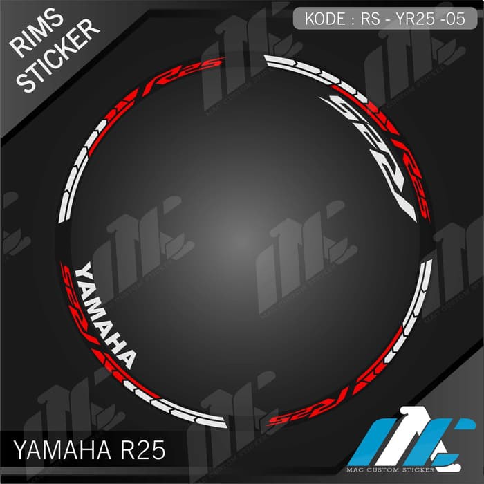 YR25 05 - LIST VELG YAMAHA R25 - STIKER STICKER LIS VELG YAMAHA R25