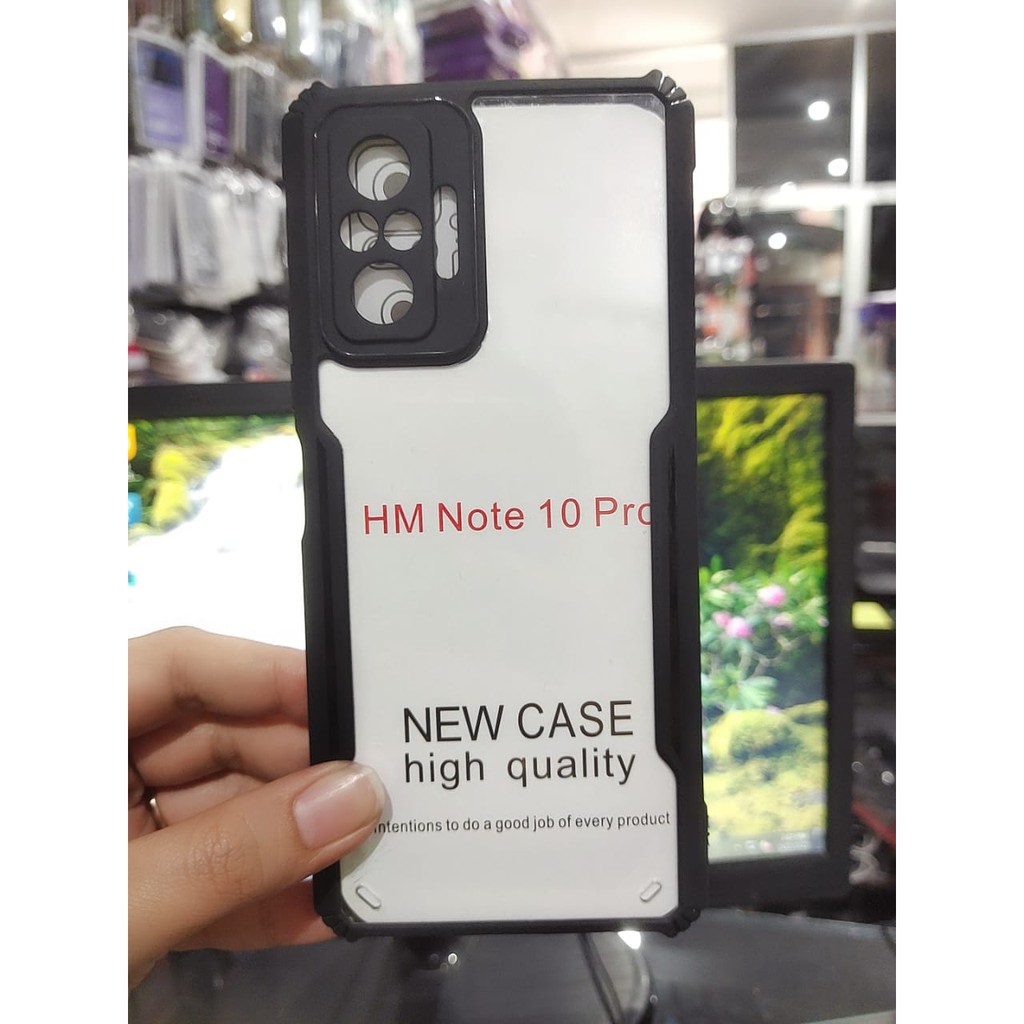 Anti Shocking Redmi Note 10 Pro 6.67 Inchi Hardcase Fusion List Hitam Acrylic Case