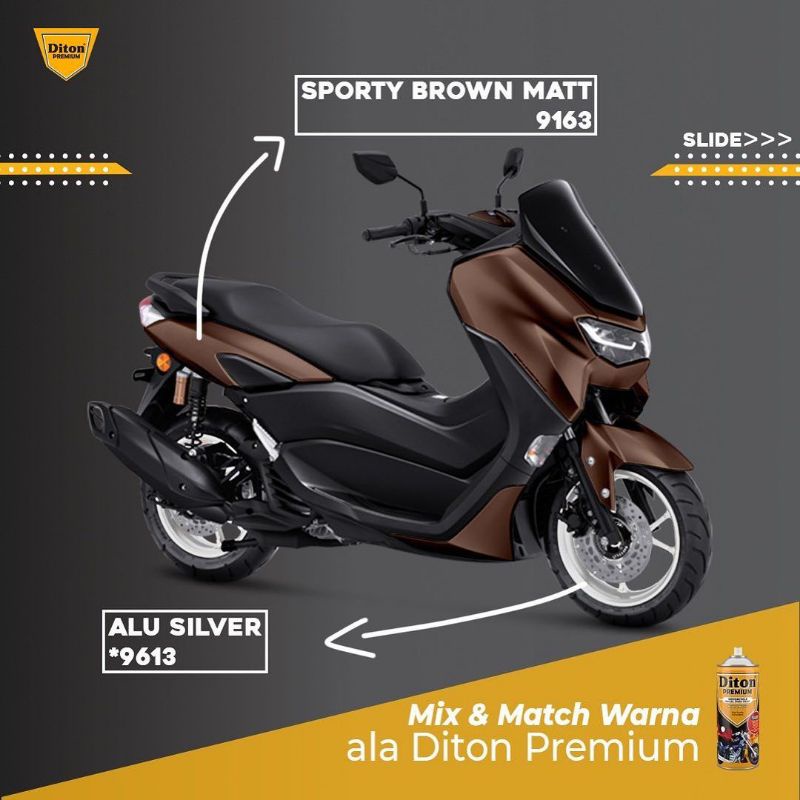 Pilok Coklat Dof Sporty Brown Matt Y 9163 * Diton Premium Cat Sepeda Motor Mobil Pilok Bkn Samurai