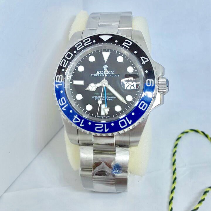 Rolex Pria GMT Master II 4 cm Super Bergaransi Hitam Biru