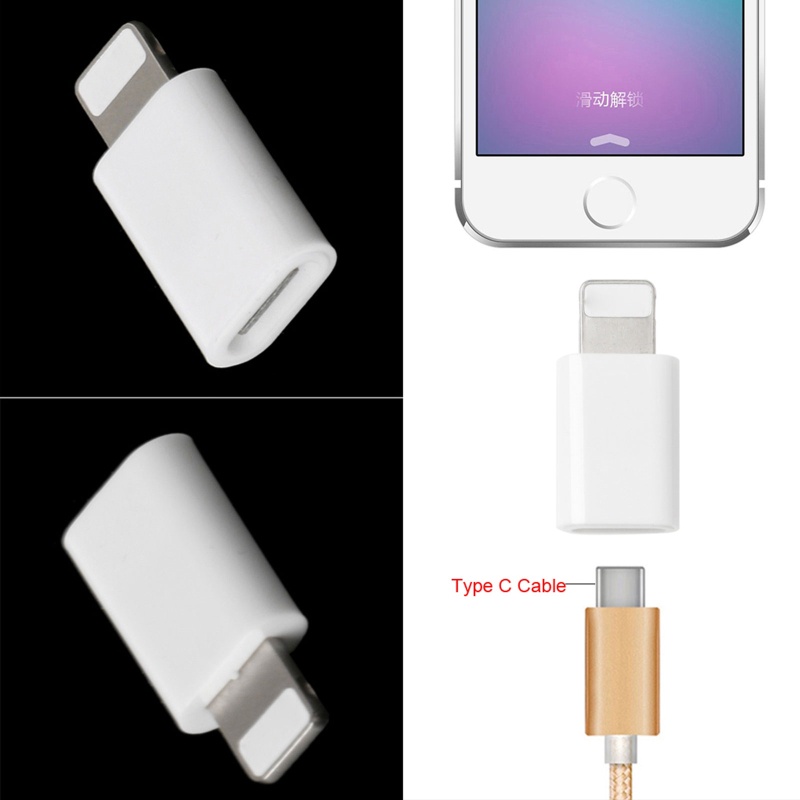 Cre Adapter USB C Female Ke Lightning Male Untuk iPhone X 5 6 7 8 iPad iPod