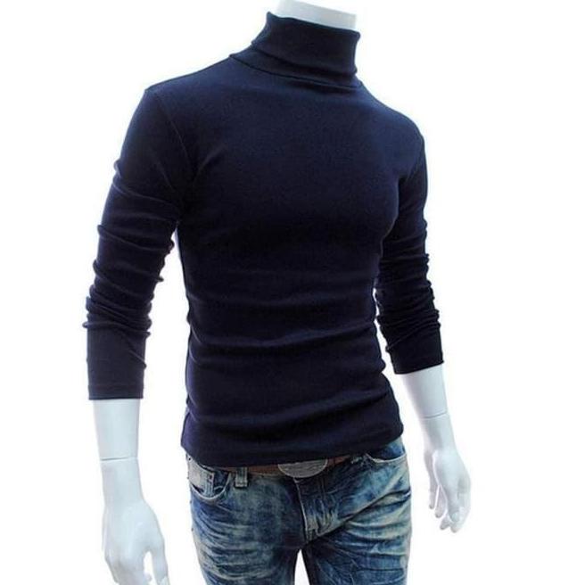 [PRODUK PJDGT] Kaos polos leher turtleneck kaos pria korea kaos lengan panjang leher tinggi kaos pol