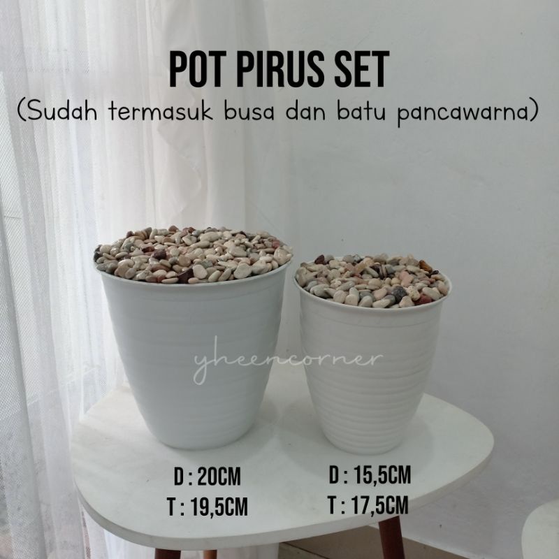 Pot Tawon Pirus dengan busa dan batu pancawarna