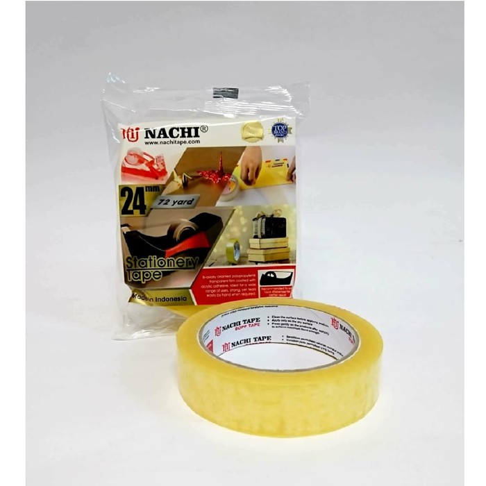 Isolasi Selotip Stationery Tape Nachi Kuning 24 mm / 1 Inch x 72 Yard / 24mm / 1x72