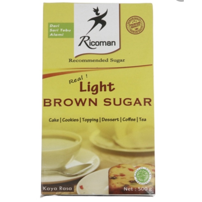 

RICOMAN LIGHT BROWN SUGAR BROWN SUGAR 500 gram