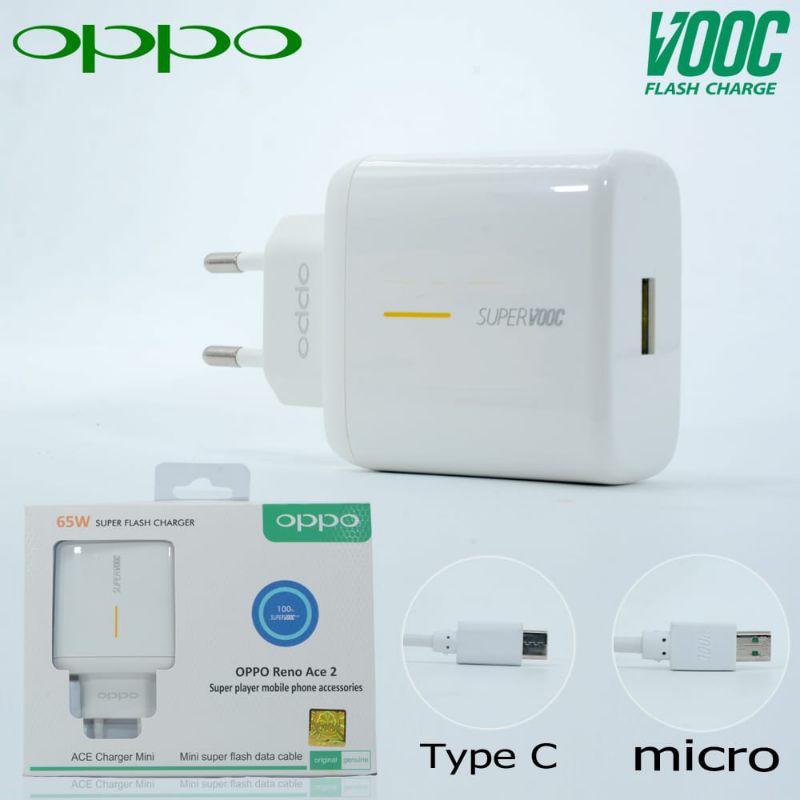 CASAN/CHARGER/TRAVEL CHARGER MICRO USB VOOC OPPO RENO ACE 2 FAST CHARGING ORI100%