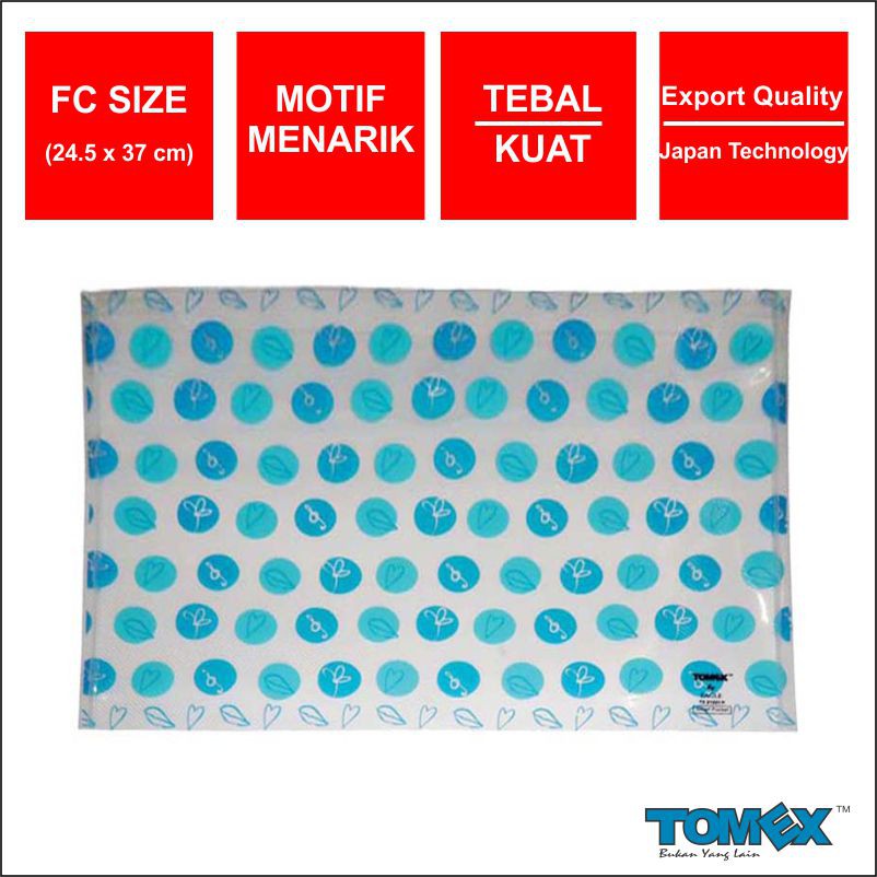 

TOMEX Map Plastik Kancing Smart Pocket Data Bag Horizontal Motif LEAF LOVE N MUSIC Folio 6 Pcs