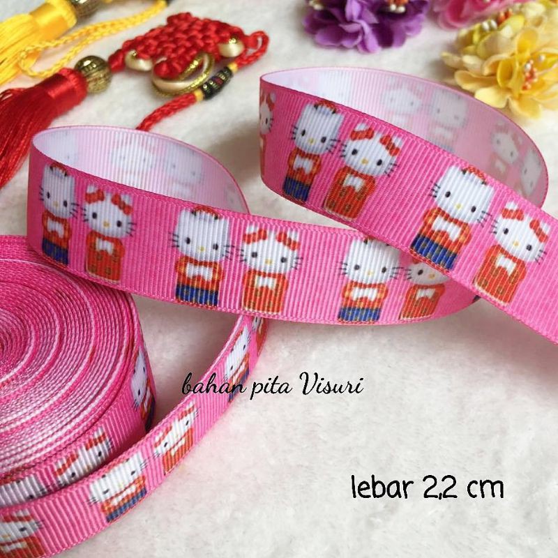 Pita Imlek Motif Boneka per yard (90 cm)