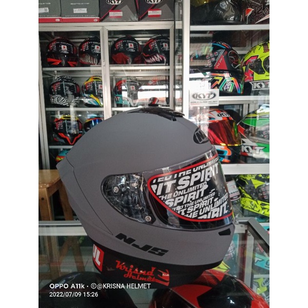 Helm Full Face NJS ZX-1 SOLID GREY DOFT