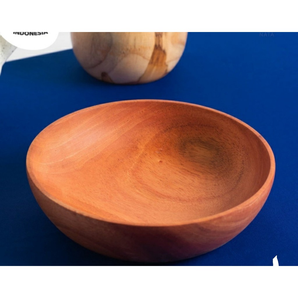 WOODEN BOWL /Mangkuk Mangkok dessert Kayu Mahoni MEDIUM 14 CM TERMURAH