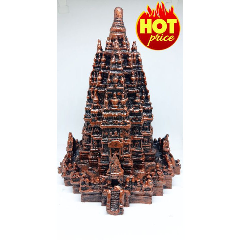 MINIATUR CANDI PRAMBANAN BESAR FIBERGLASS 18x14x14cm
