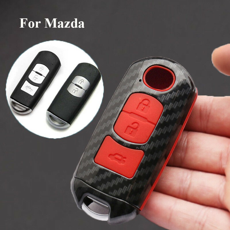 Cover Carbon Casing SmartKey Kunci Mobil Mazda 2 3 CX3 CX5 CX7 CX9