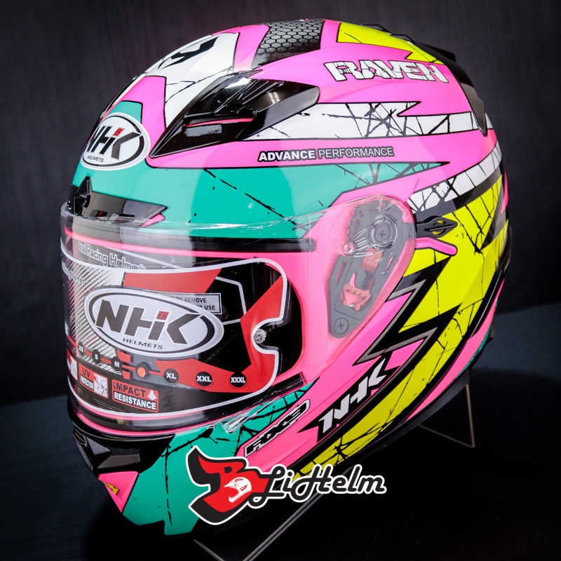 NHK HELM RX9 RAVEN SE | PINK FLUO TOSCA YELLOW | RX-9 DOUBLE VISOR