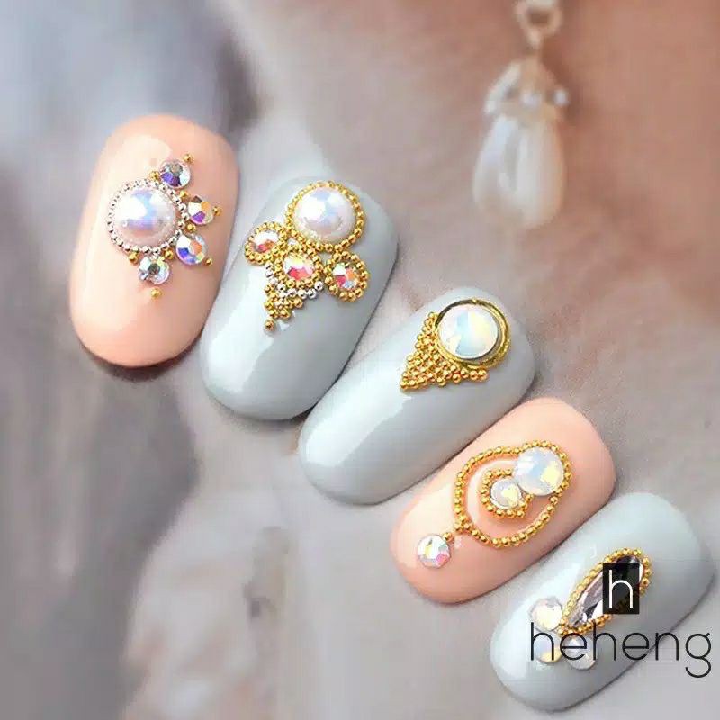 CAVIAR BEADS NAIL ART BUTIRAN CAVIAR KUKU PALSU HANDMADE GOLD SILVER