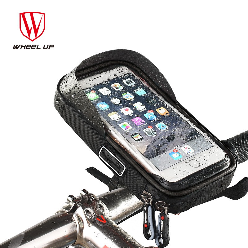 Wheel Up Smartphone Holder Sepeda Waterproof 6 Inch - AF113 - Black