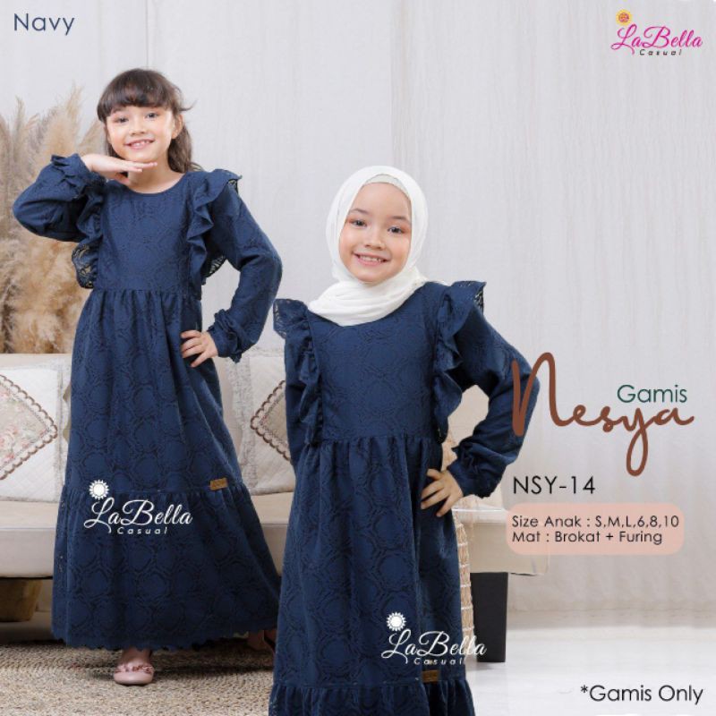 Gamis Nesya Labella Navy size M