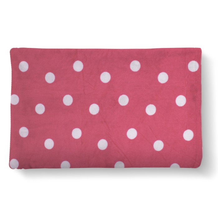 King Rabbit Thermal Blanket Selimut Fleece 150X200 Cm Polkadot Pink Murah