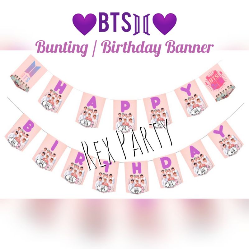 BTS Birthday Banner/Bunting BTS/Banner HBD BTS/Banner Birthday BTS