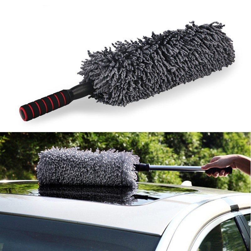 Kemoceng  Round  Microfiber  Telescopic Car &amp; Pembersih Debu Duster Mobil / Lap kemoceng Mobil Microfiber Tongkat bisa dipanjangkan Car Duster