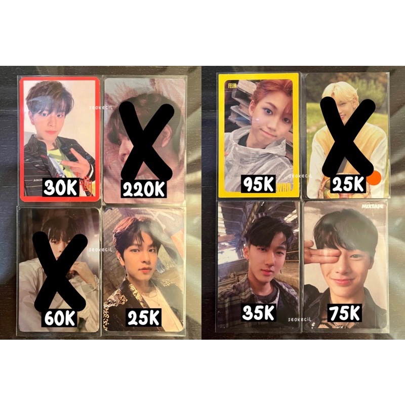 STRAY KIDS PHOTOCARD SEUNGMIN RED BORDER MIROH NOEASY STANDARD FELIX YELLOW BORDER I AM WHO CHANGBIN