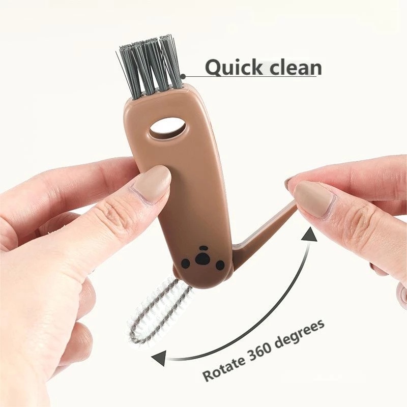 3 In 1 Sikat Pembersih Botol Air / Sedotan / Cangkir Teh Bentuk Spiral