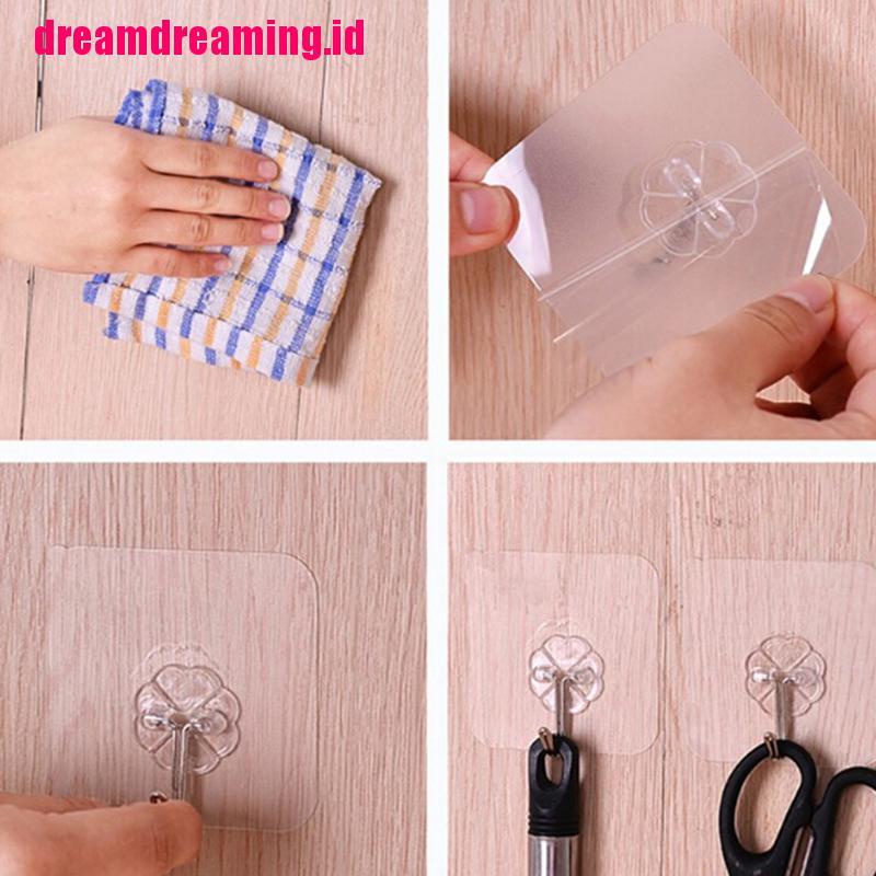 3pcs Kait Penggantung Model Transparan Dengan Tempelan suction cup Kuat