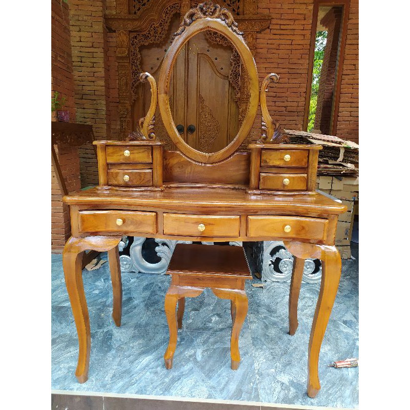 Meja rias kartini. Meja rias kartini lengkung. Meja rias jati /meja rias