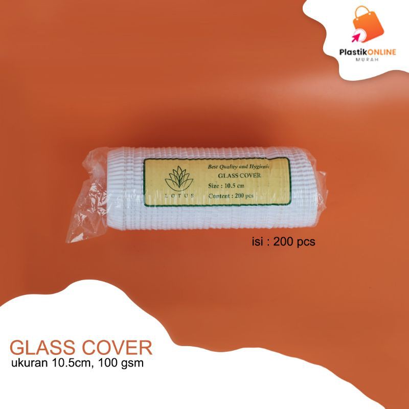 

Glass cover Lotus 10.5 cm white | Tutup gelas