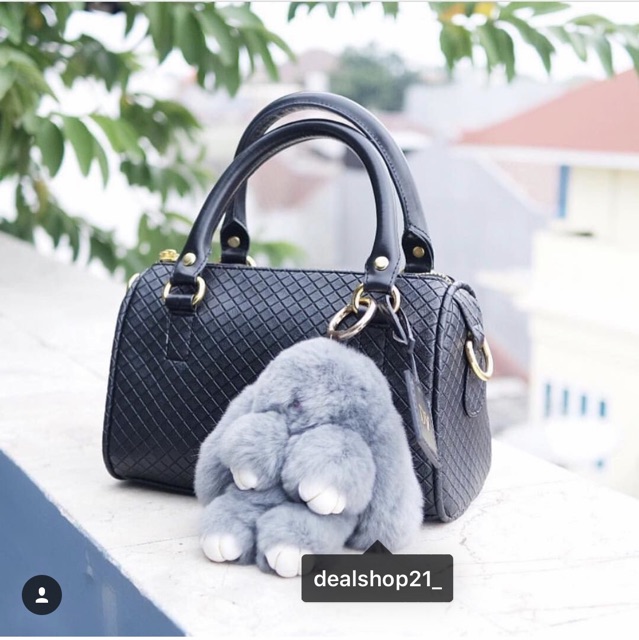 Gantung tas model kelinci, Rabbit fox fur, size besar ( 18-20 cm )