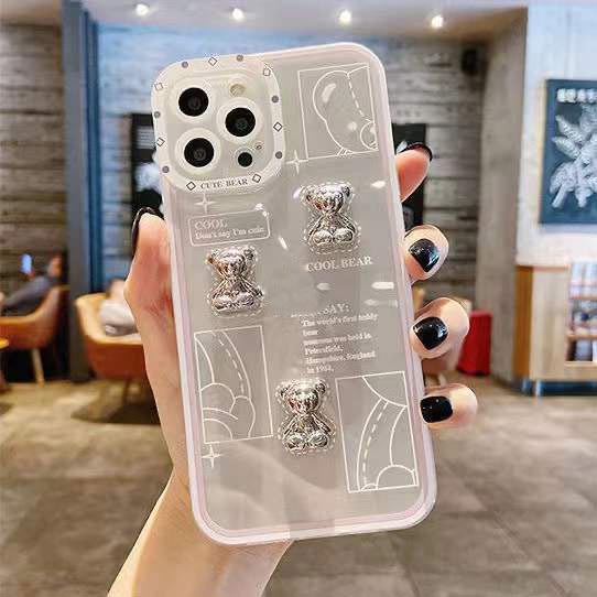 Case Pelindung Motif Beruang 3d Transparan Untuk IPhone 12 13 11 Pro Max X Xs Max Xr 7 8 Plus Hgs4