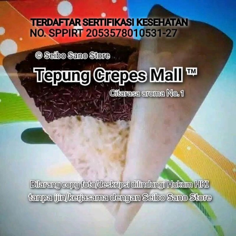 

Tepung Crepes Mall 3 Kilogram Premium. Yg asli Mall terdaftar Sertifikasi Kesehatan & hukum