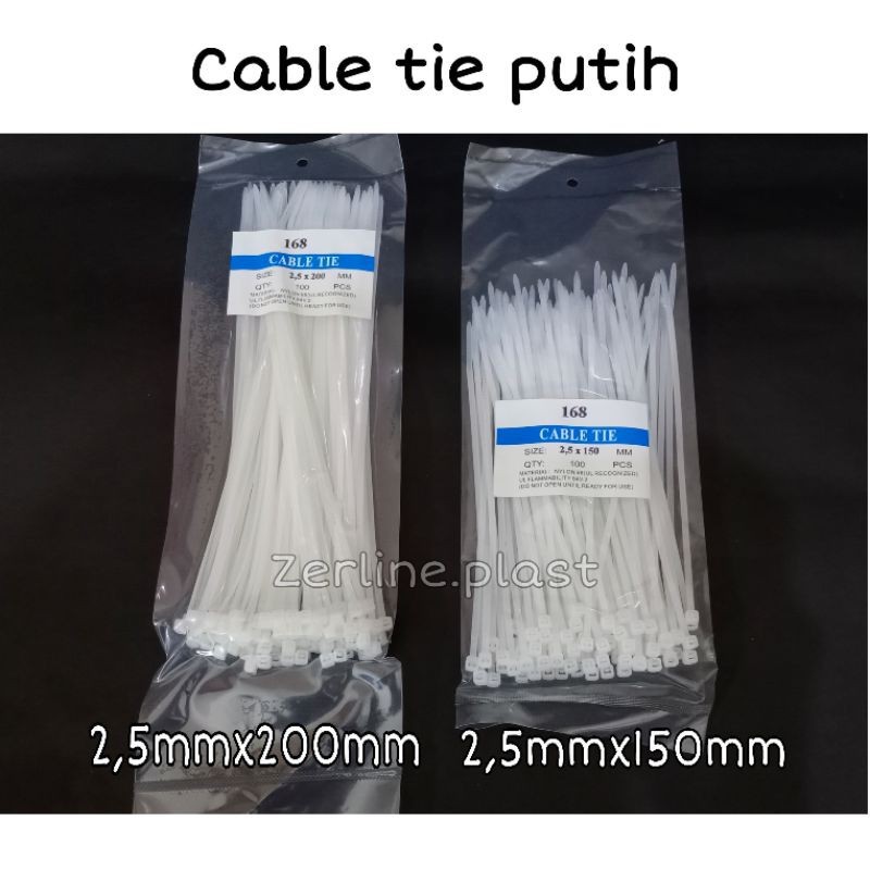 Kabel Ties / Cable Tie / Kabel Tie / Pengikat Kabel Plastik - Putih