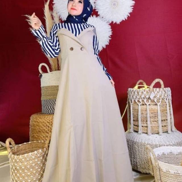Gamis salur kombinasi
