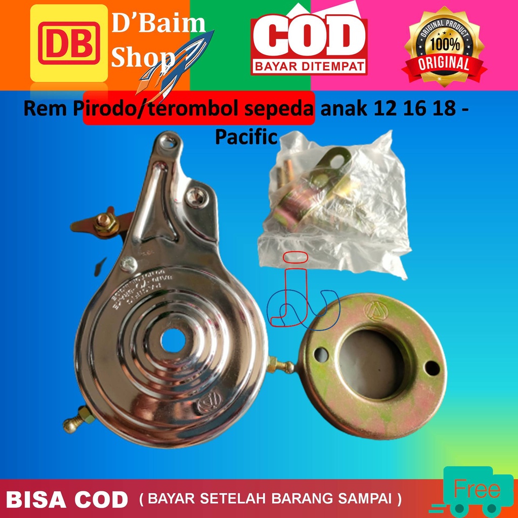 Rem Sepeda Pirodo Pacific SP-G1002 70 Mm Untuk Sepeda 12, 16,18 inchi Rem Sepeda Tromol