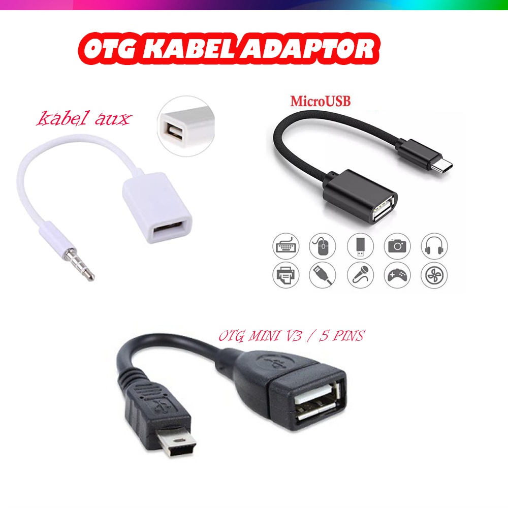 OTG Kabel Adaptor MIKRO USB MINI USB OTG Cable Connect Kit for Android KABEL ON THE GO