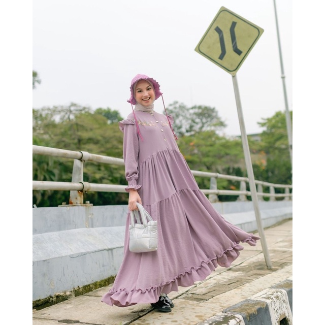 (MSB) GAMIS MOSSA BORDIR MAXY DRESS WANITA PANJANG