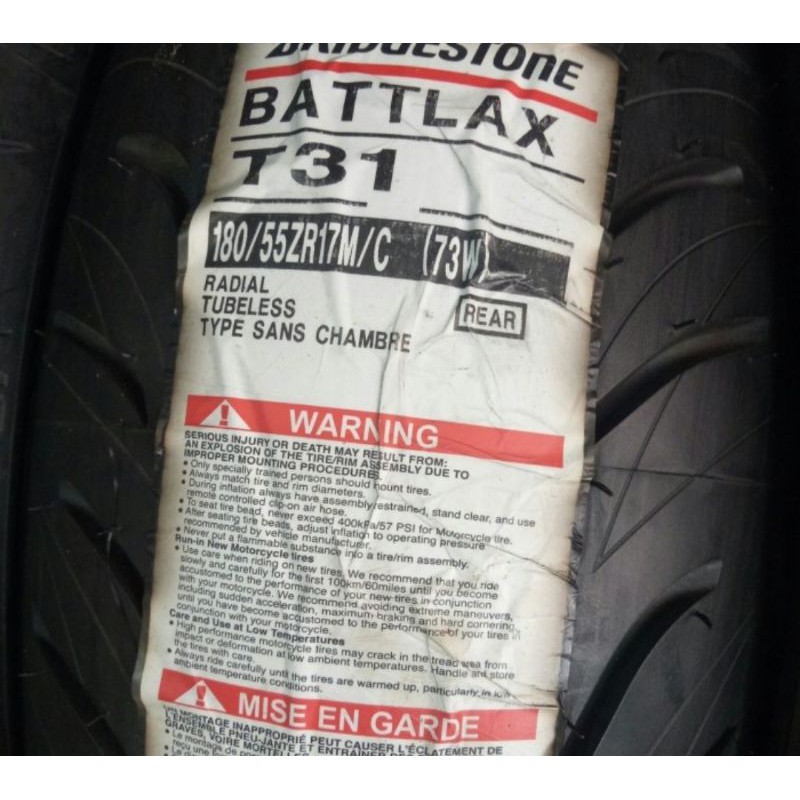 ban luar battlax t31 ukuran 180/55-17 ban tubeless