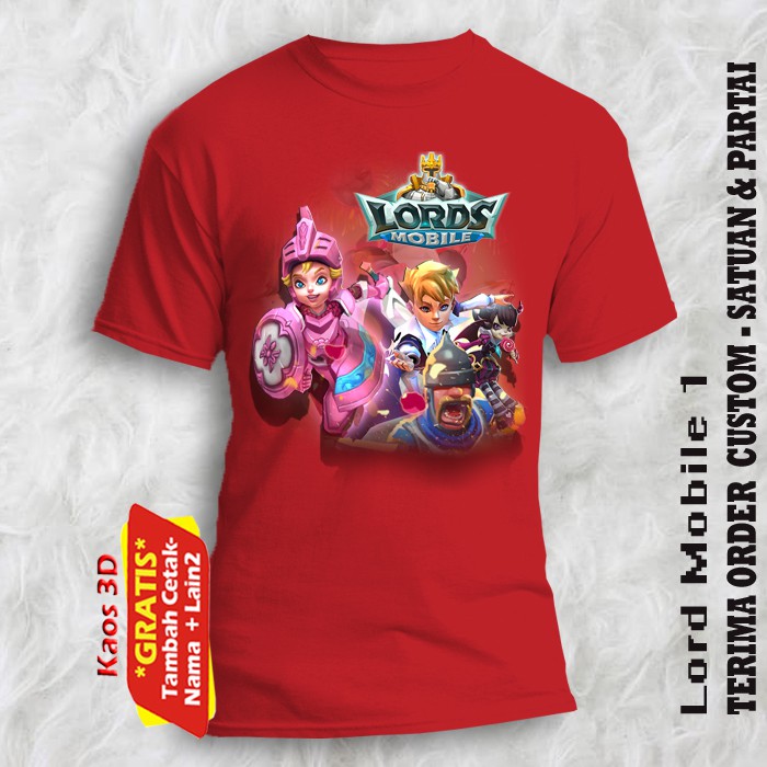 Kaos game Lord Mobile 1 ukuran anak dan dewasa model unisex / tshirt game Lord Mobile 1