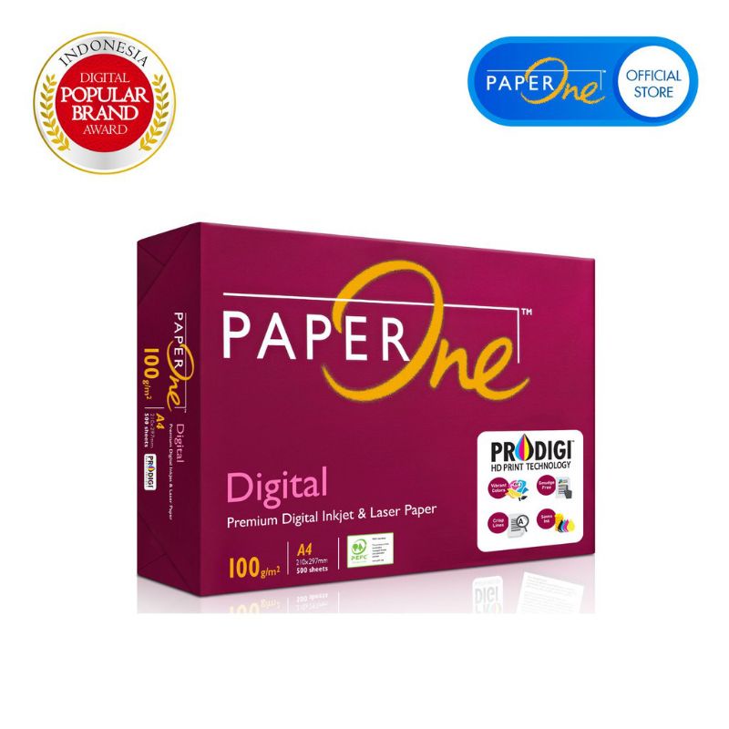 Kertas paperone A4 100gsm HVS putih print fotocopy