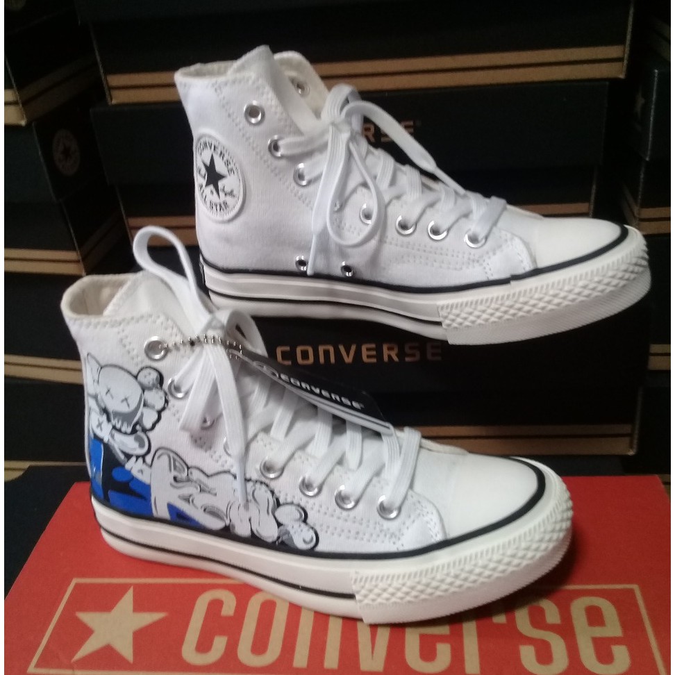 SEPATU CONVERS CLASSIC WHITE x K-AWS | MADE IN VIETNAM-WHITE PUTIH TINGGI